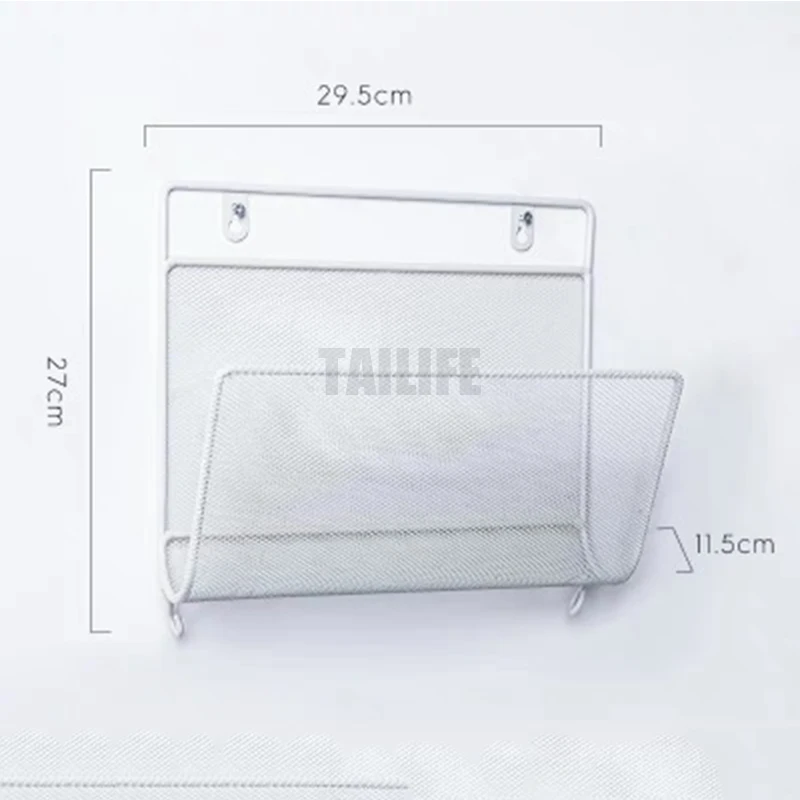 Вешалка для хранения в скандинавском стиле из розового золота с железной сеткой, настенная полка, Домашний Органайзер, украшение для книг, журналов, гостиной, спальни - Цвет: White