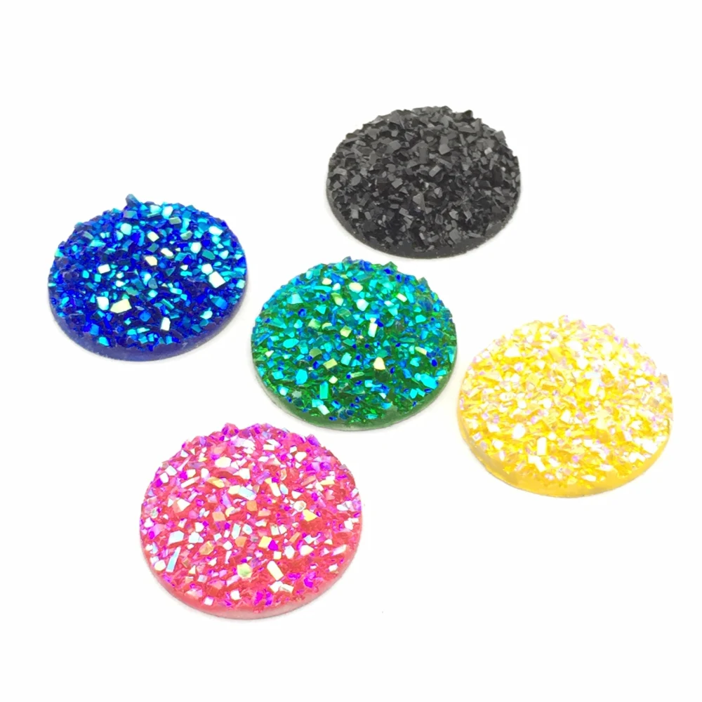 ZEROUP 20mm 25mm Resin Cabochons Round Cameo Flat Back Cabochon Supplies for Jewelry Finding 10pcs