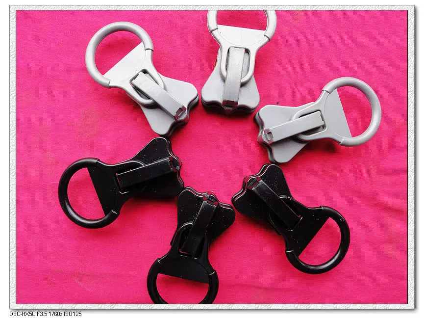 NEW 20 2pcs extra large big size plastic zipper head slider for resin zipper gray black for