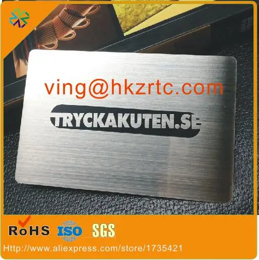 brushed metal business cards
