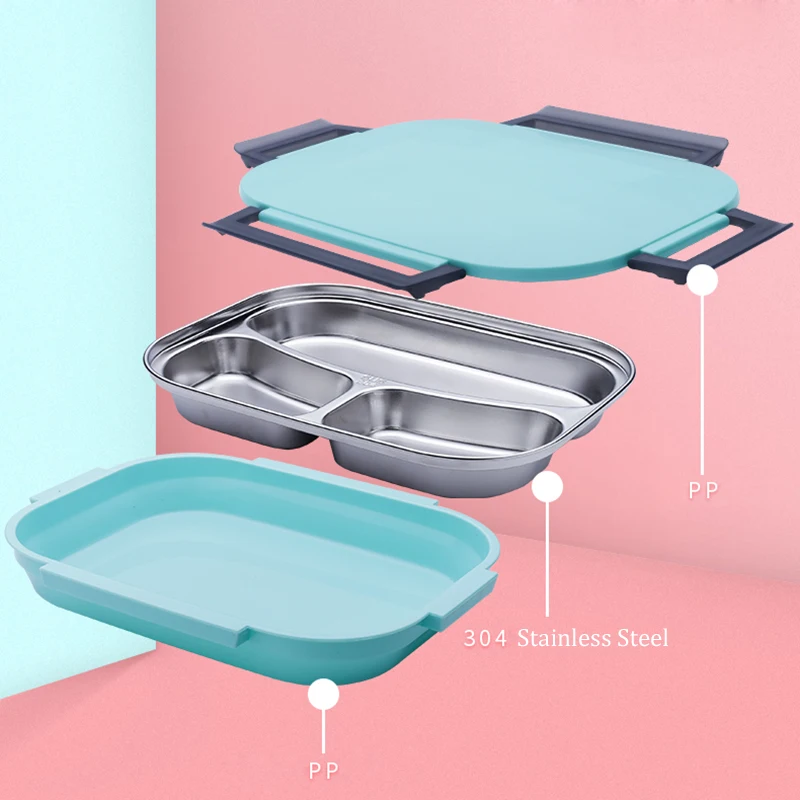 TUUTH High Quality 304 Stainless Steel Lunch Box Whit Bag Set Portable Leakproof for Kids Picnic School Food Container B3
