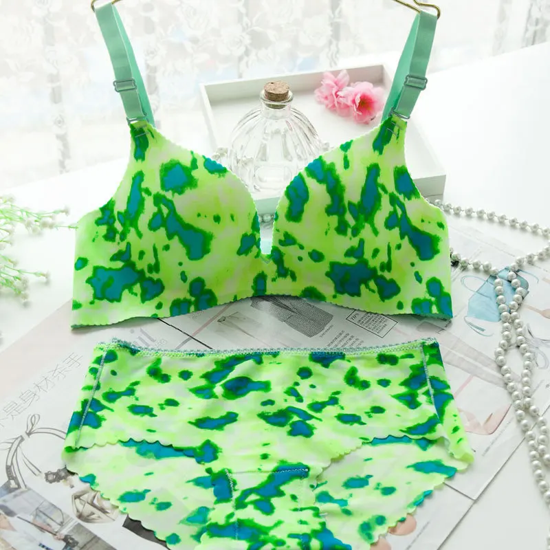Printed color a piece of bra underwear