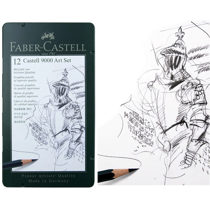 Faber Castell графитный карандаш 9000 6/12 шт. Олова дизайн лучших художников качества черный Цветной деревянный мультфильм рисования карандаш