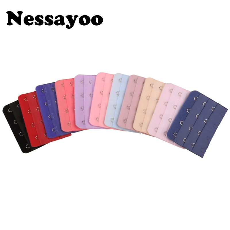 Nessayoo 3 шт. новый бюстгальтер Удлинительный ремень 4 крючка запасной черный винный