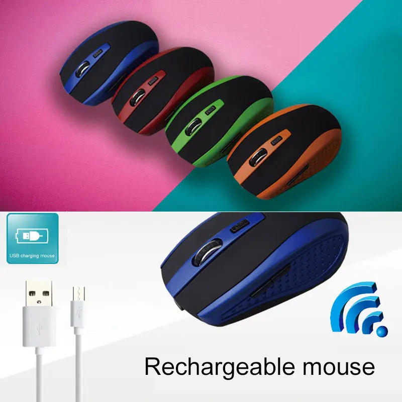 Brand New Mini Pocket 2.4GHz Ergonomic USB Wireless Rechargeable Gaming Optical Mouse for Laptop PC Computer Accessories