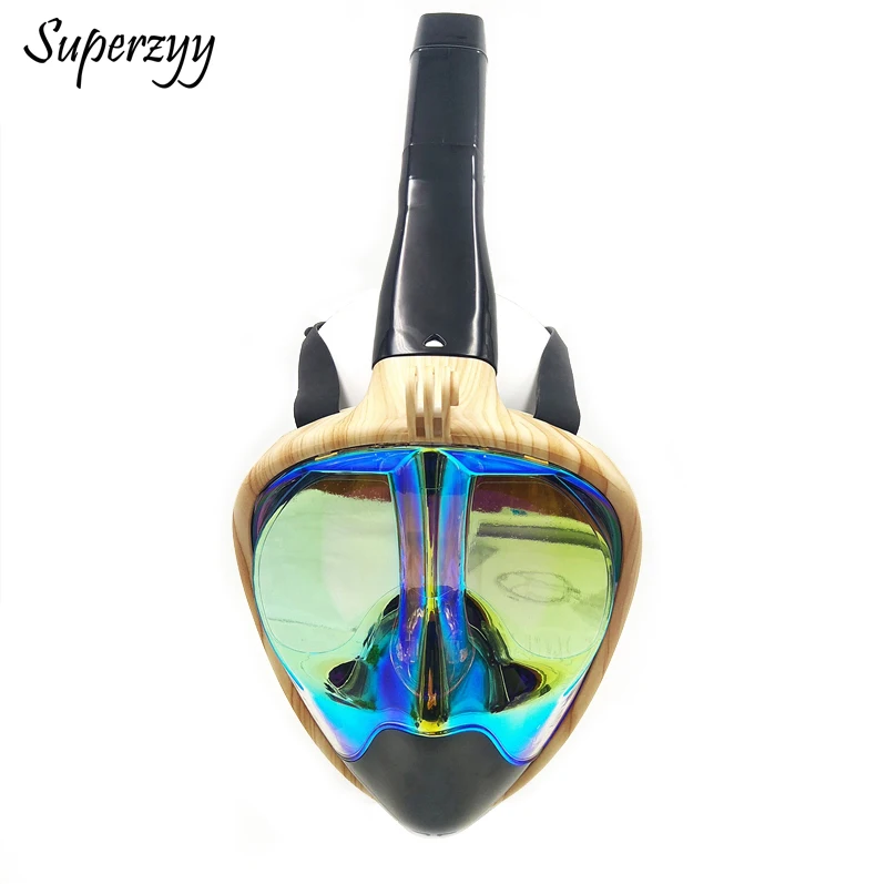 كامل الوجه الغوص أقنعة رؤية بانورامية مكافحة الضباب مكافحة تسرب السباحة غص الغوص تحت الماء قناع الغطس GoPro متوافق