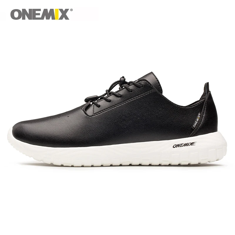 U-Black White ONEMIX черные мужские кроссовки из мягкой микрофибры, кожаные кроссовки для бега, женские кроссовки для бега, белые спортивные Прогулочные кроссовки - Цвет: U-Black White