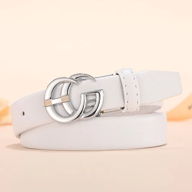 Classic GG Belt for Women Ultra Thin 2.3cm Elegant Waist Belt Genuine Leather Luxury Design Gold