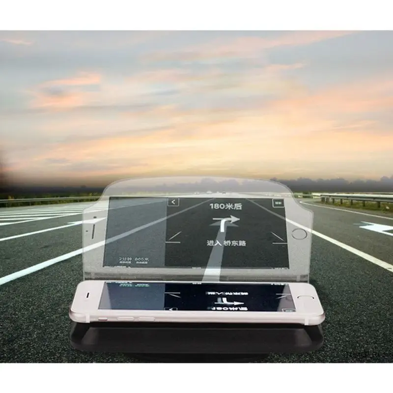 Универсальный автомобильный проектор на лобовое стекло, HUD Дисплей, держатель для мобильного телефона, многофункциональный 6,5 дюймов для телефона, gps, спидометр