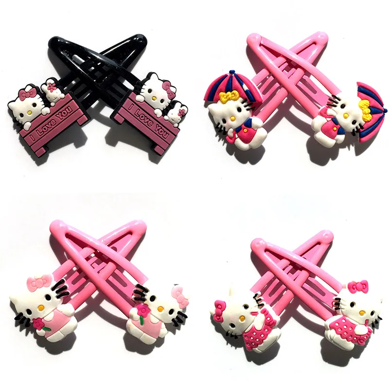 Cartoon Hello Kitty baby Girls' Hair clips Hairgrips Soft Fabric Girls
