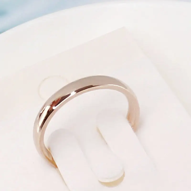 4mm Simple Smooth Stainless Steel Silver Ring Engagement Ring Couple Rings Fashion Jewelry Womens Accessories Anillos Mujer