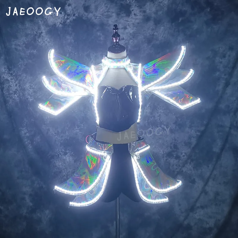 

2019 new led luminous clothes night bar flashing stage costumes DJ singer girl group dancing woman fluorescent lighting clothes