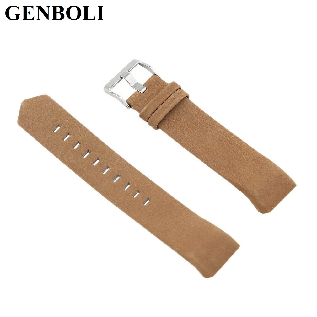 

GENBOLI 3 Colors Genuine Leather Wrist Band Watch Strap For Fitbit Charge 2 Smart Bracelet Replace Watchband With Steel Buckle