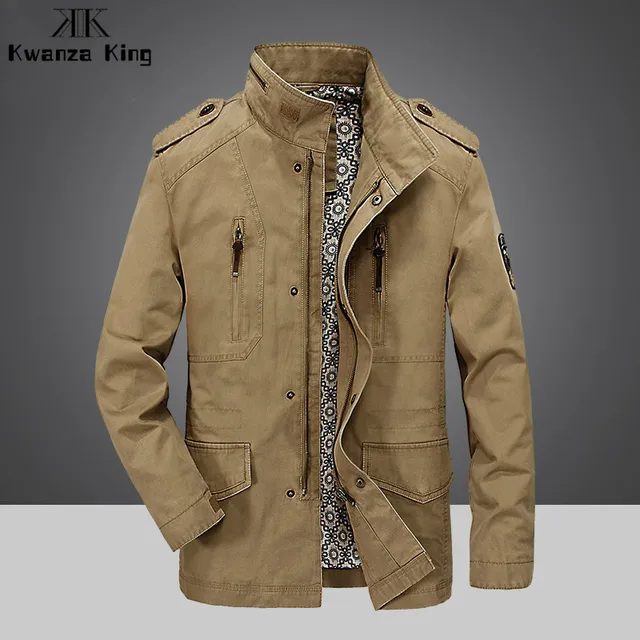 Spring Autumn Men's Jacket 2018 Classic Large Size Embroidery Epaulet