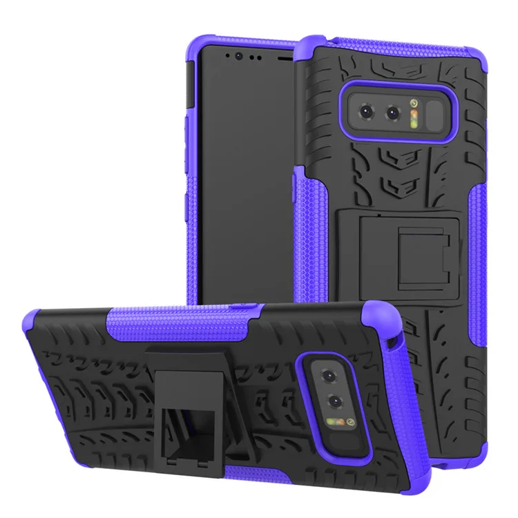 Модный нескользящий защитный чехол для samsung Galaxy Note 8 чехол heavy duty Armor Anti Knock PC+ TPU гибридные Чехлы телефонные чехлы - Цвет: violet