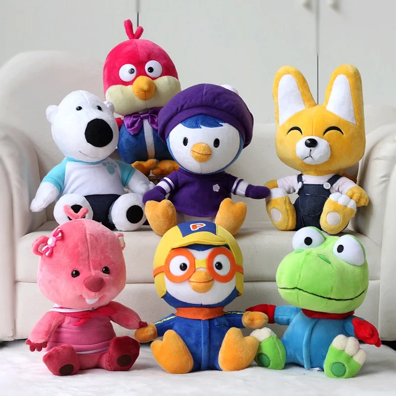 

7pcs/lot 23cm Pororo Little Penguin Petty Eddy Crong Loopy Poby Plush Stuffed Toys Doll Gift for Children Kid toy132