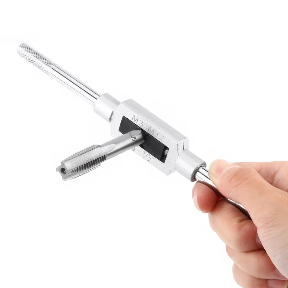 Adjustable Tap Wrench Set Taps Holder with Thread M3/4/5/6/8/10/12