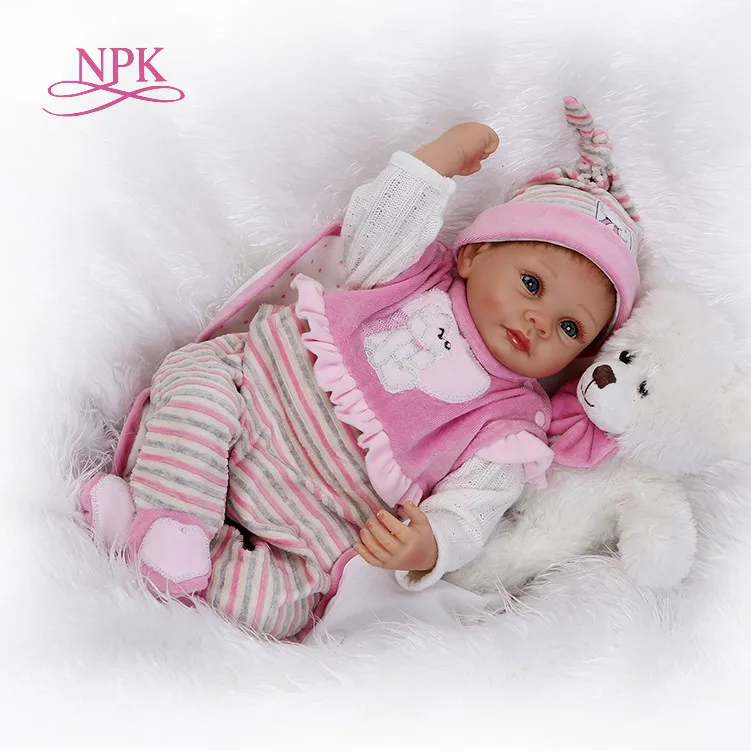 NPK 55 см силиконовые куклы Reborn Boneca Realista модные детские для принцесс подарок