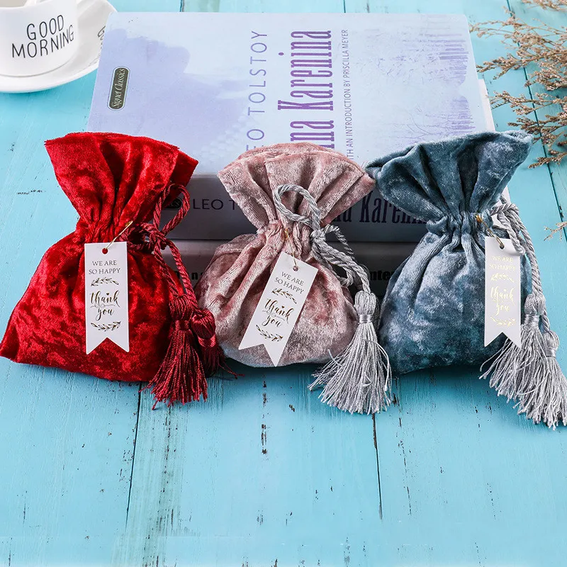 

Charm 20pcs 11x14cm Coloful Velvet Pouches Jewelry Packaging Display Drawstring Packing Gift Bags & Pouches