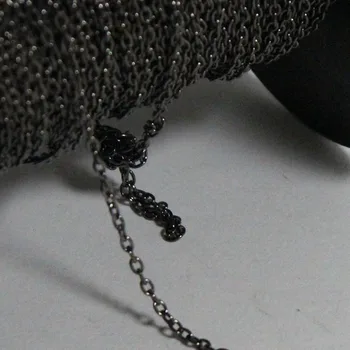 

Good Free Nickel Gunmetal Black Plated Red Copper Metal Fashion Cable Links Necklace Bracelets Chains 2*3/3*4mm Bulk 100 Meters