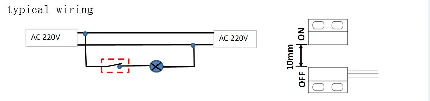 220V 110V проводной дверной магнитный переключатель clostet переключатель