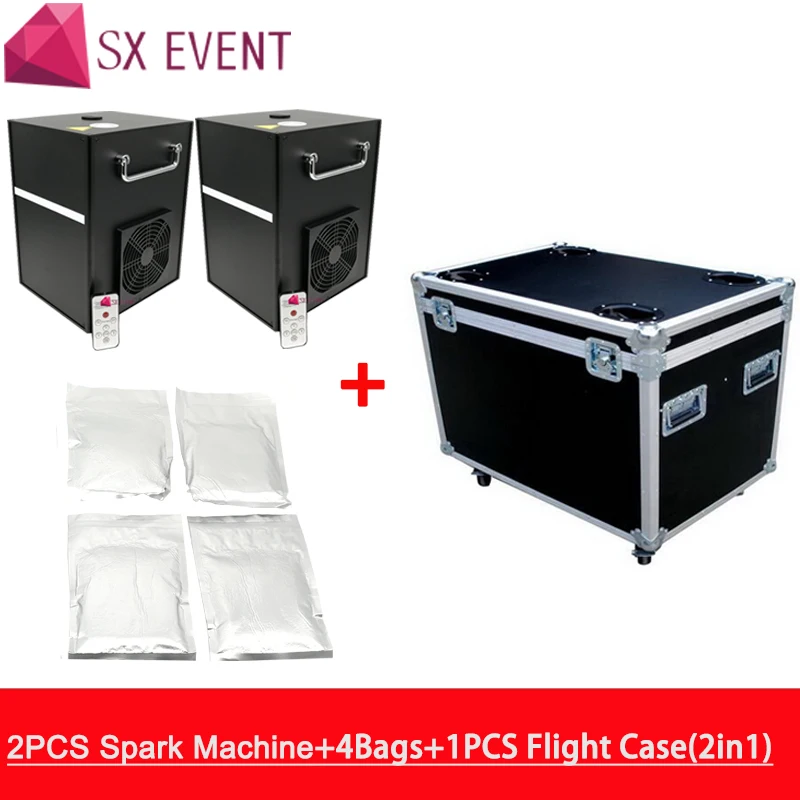 

2pcs Machine And Flight Case 400w Cold Spark Firework Fountain Machine Dmx And Remote Control For Wedding And Stage Effect
