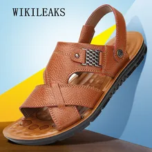 Мужские сандалии высокого качества; Летние кожаные туфли; Мужская Уличная обувь; большие размеры; пляжные сандалии; Вьетнамки; zapatos hombre