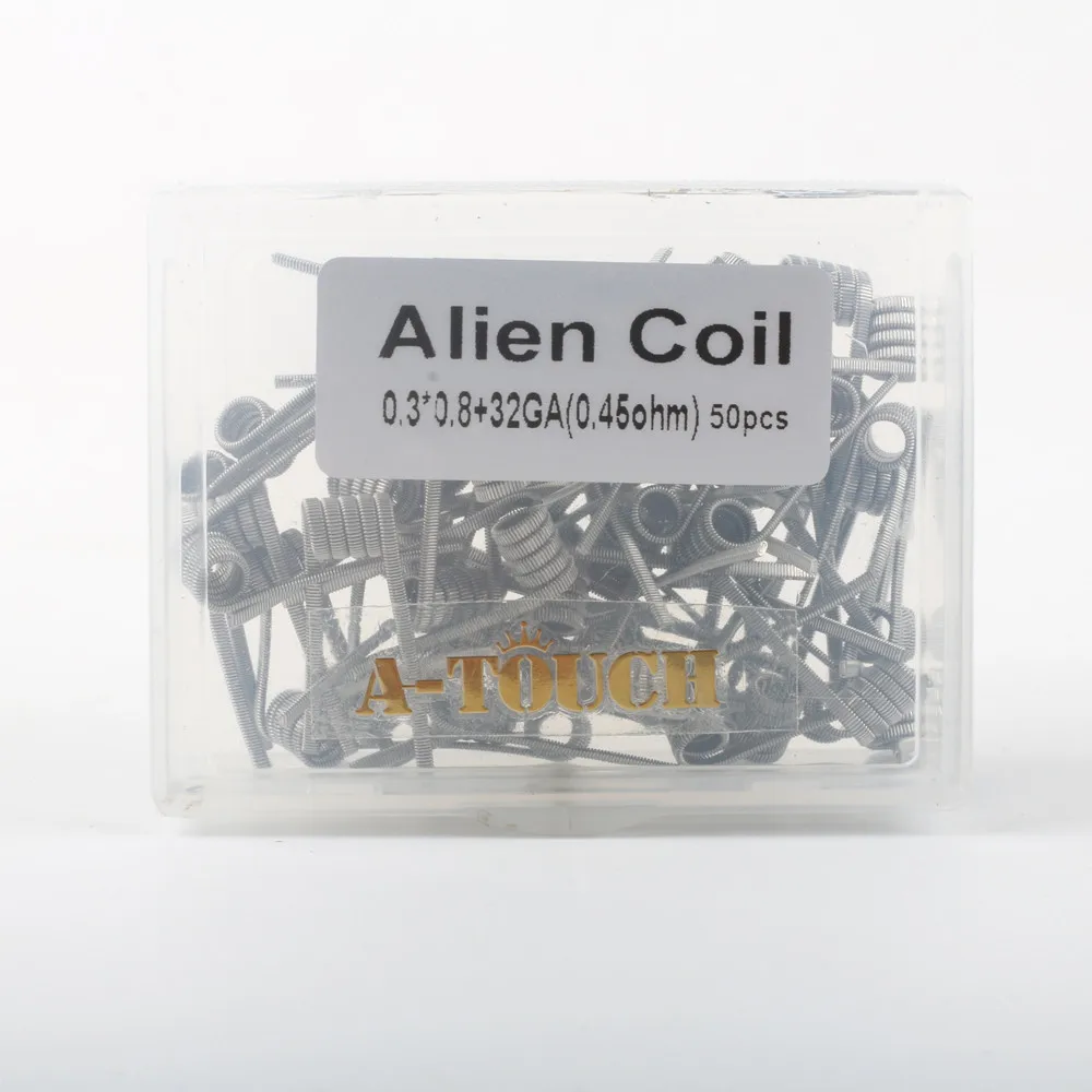 

50Pcs/Pack Alien Coil 32ga 0.45ohm Heating Wires Prebuilt Coils 2 DIY RDTA RBA Atomizers to Vape Lovers VS Vapethink KA1 Coils