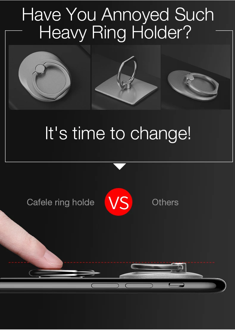 CAFELE Мини милый палец кольцо держатель для iPhone Sumsung huawei Xiaomi все смартфоны Вращающийся Универсальный держатель с магнитом