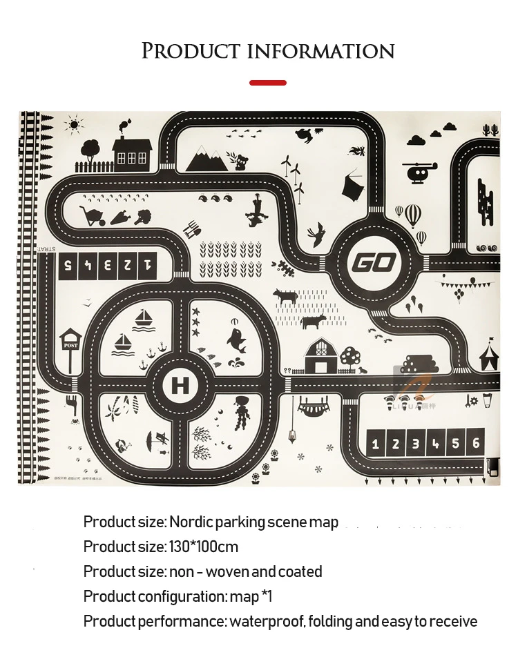 130 см X 100 см детская карта дорожного движения, парковочная карта, дорожный знак, парковочная площадка, городская сцена, диаграмма, хобби, фигурки, игрушки для детей