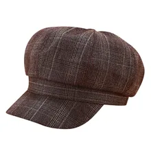 Шапка женская шапка мужская шляпа Кепки gorros mujer invierno Винтаж Для женщин Зимняя однотонная шапка берет Кепки корейский художник с закруглёнными краями и пуговицей сверху береты