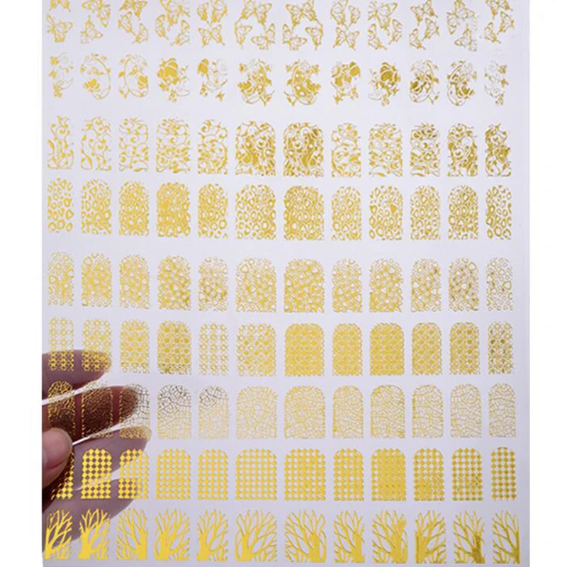 3D наклейки для пленка для ногтей цветок слайдер дизайн для ногтей слайдер наклейки для ногтей маникюр Золотой ползунок для ногтей