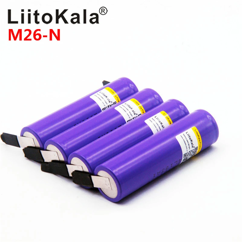 LiitoKala M26 N 18650 2600 mah 10A литий ионная аккумуляторная батарея силы безопасный