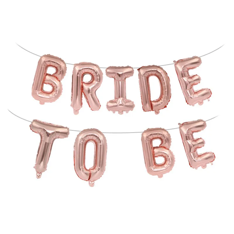 Hen Party Decoration Rose Gold Balloon Background Decoration Bride to Be Aluminum film Latex Bachelor Party Supplies PAT71 (5)