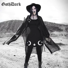 Goth Dark Aesthetic Grunge Black Print Dress Gothic Summer 2019 Punk Elegant Spaghetti Strap Backless Dresses Patchwork Fashion