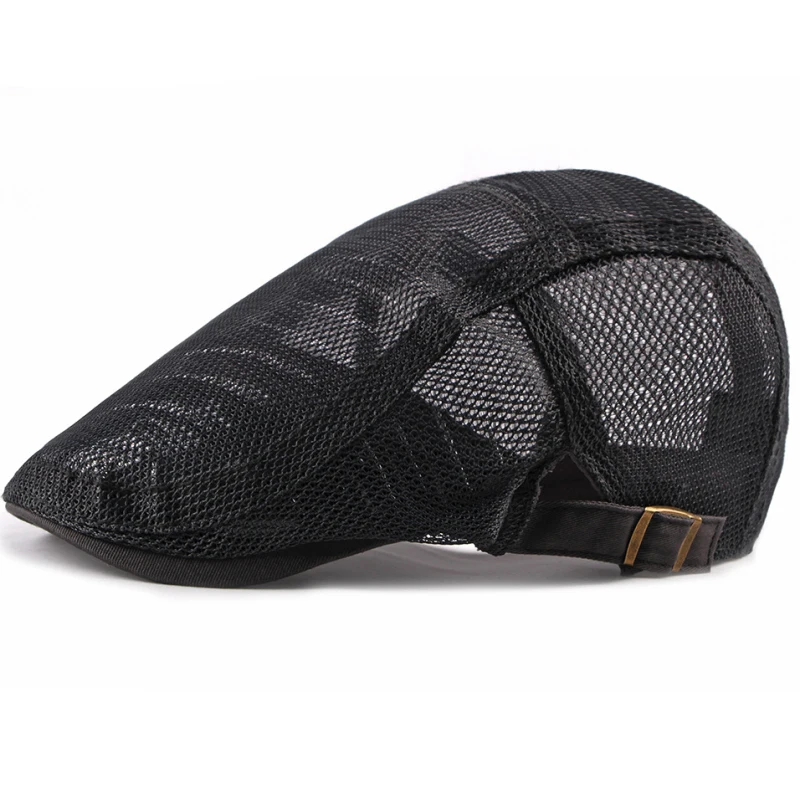 Beret Hat Breathable Hat Woolen Beret HT2215 Beret Spring Summer Men Women Cap Adjustable Flat Cap Breathable Mesh For Men Women Solid Plain Beret