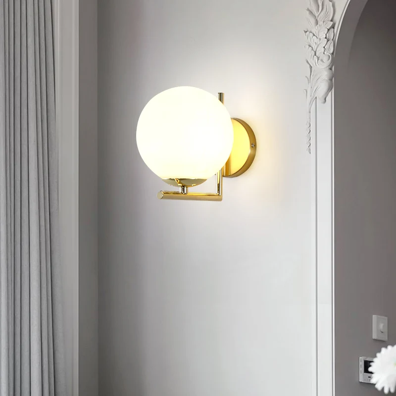  Nordic post-modern simple light luxury ball LED wall lamp bedside bedroom creative room living room - 33014396703