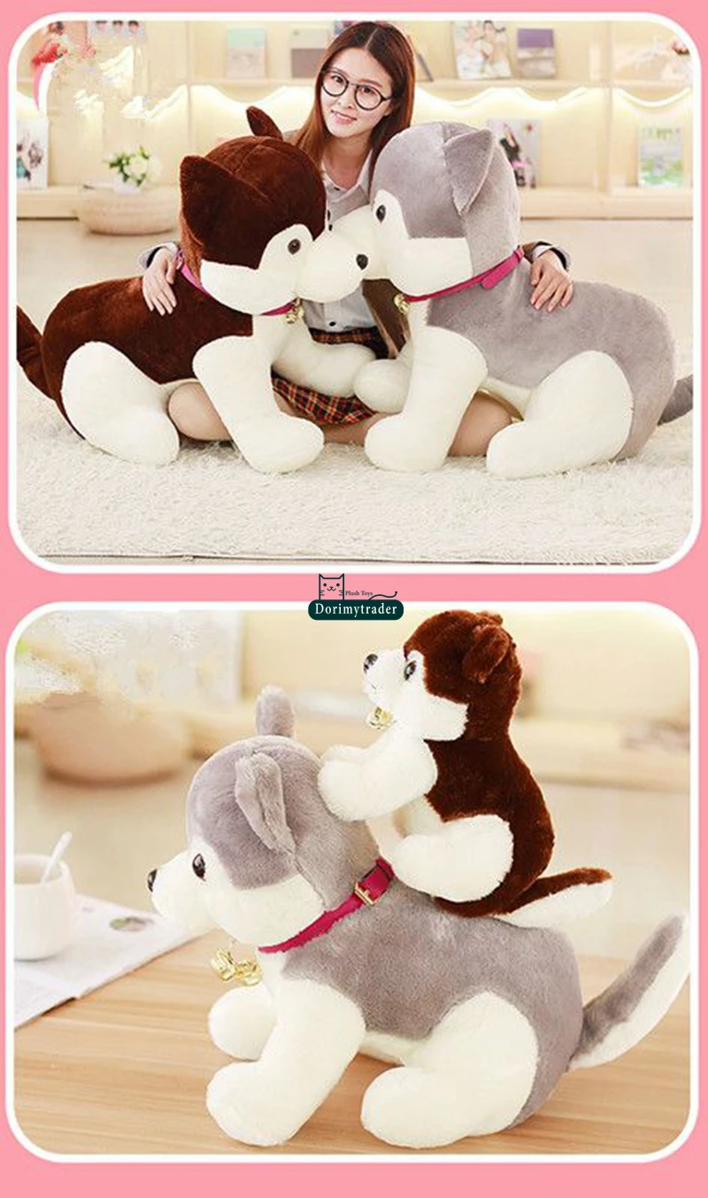 Dorimytrader Relistic Animal  Tinkle Bell DogPlush Toy Cute Stuffed Soft Cartoon Husky Dog Doll Kids Play Dolls Children Gift 31inches 80cm DY61752 (8)