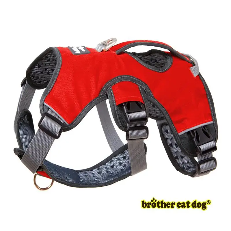 Поводок для собак, походный жилет для больших собак, регулируемые прочные напольные мягкие светоотражающие ремни для путешествий, Питбуль, Прямая поставка XL 8818 - Цвет: red
