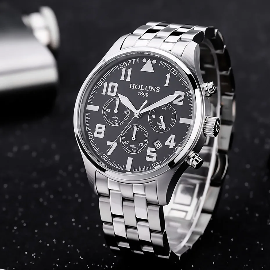 Holuns Mens Watches Brand Luxury Quartz Business Sport Wristwatch Classic Stainless Steel Waterproof Relogio Masculino (4)