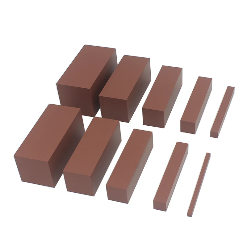 Hot Sale Montessori Materials Wooden Mathematics Toys Brown Stairs Small Size Width 0.7-7CM Early Maths Toy Children's Day Gift 2