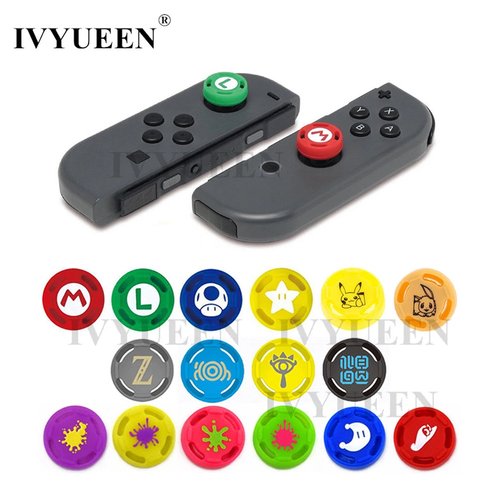 

IVYUEEN 2 pcs for Nintend Switch NS Joy Con Analog Thumb Stick Grips Caps Sticks Cap Skin for JoyCon Controller Joystick Cover