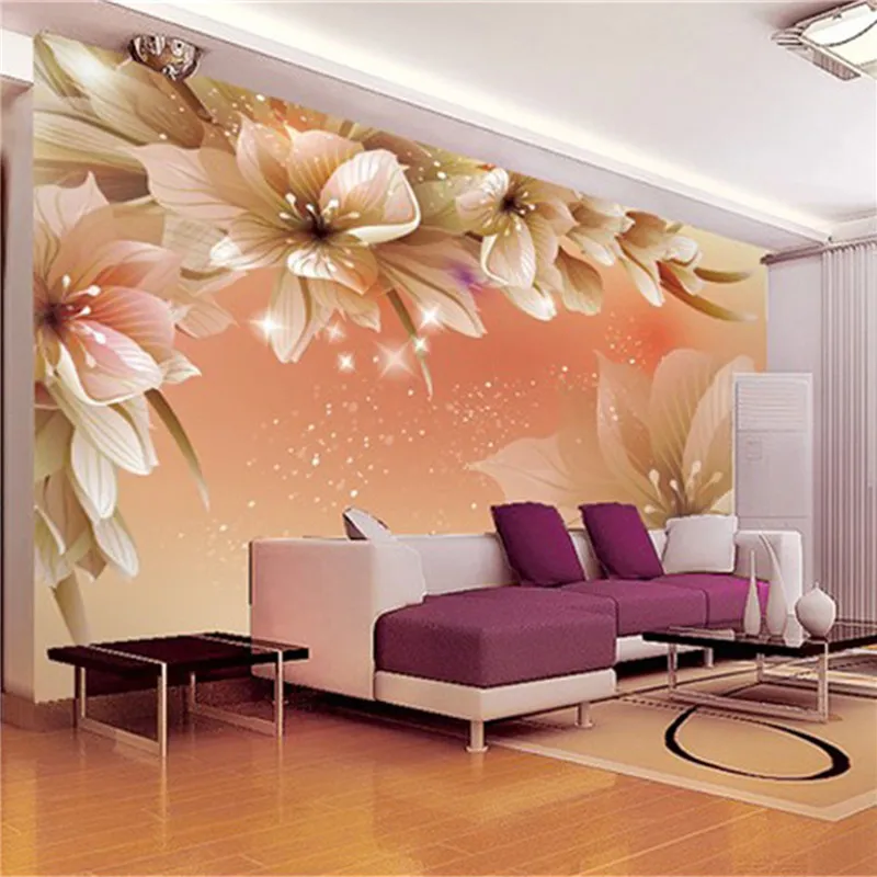

Custom 3D Photo Wallpaper Modern Flower Wall Mural Wall Paper Living Room Sofa TV Background Non-woven Fabric Wallpaper Bedroom