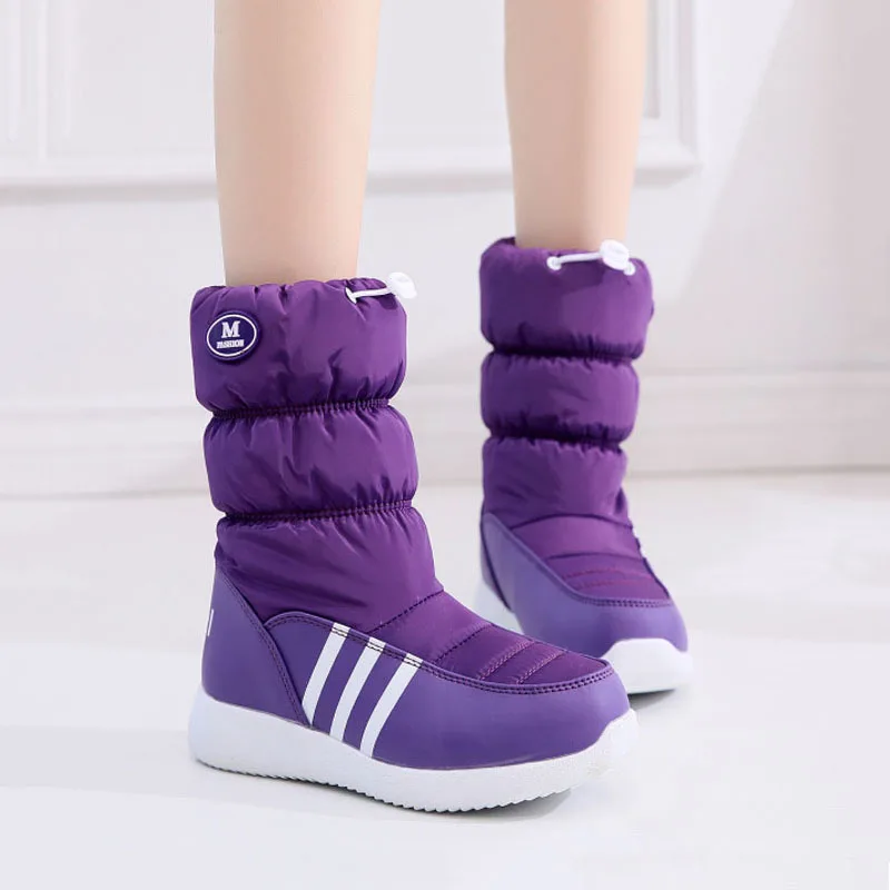 

Factory direct comfortable warm side zipper women snow boots warm thickened tube multi-color round head winter women's shoes