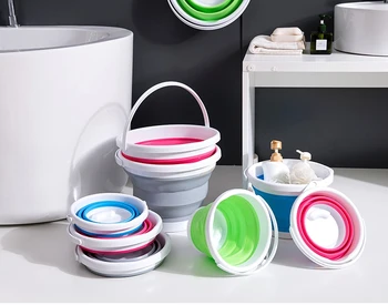 

Folding outdoor Buckets Hot Collapsible Foldable Portable Sink Household Cleaning Tools Camping Barrel Fishing buckets