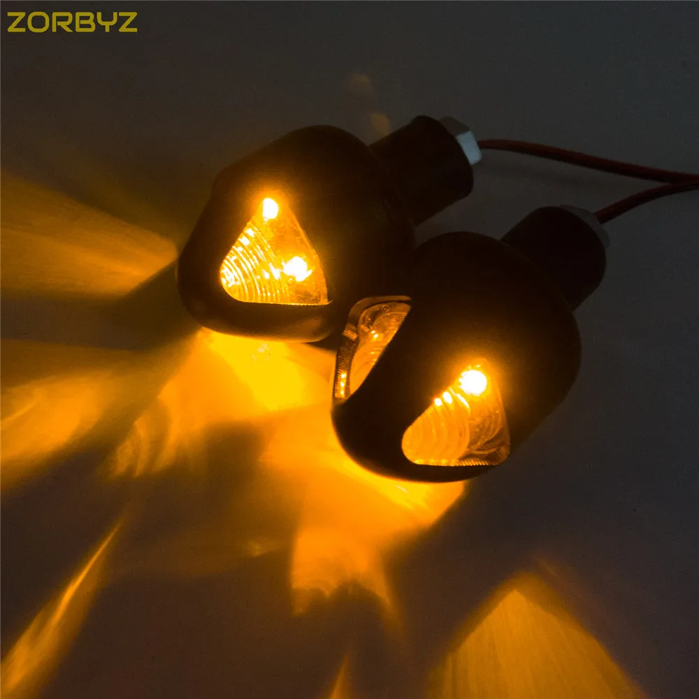 Zorbyz универсальный мотоцикл 22 мм руль поворота сцепление Бар Конец вилка со светодиодами стробоскоп Боковой габаритный фонарь