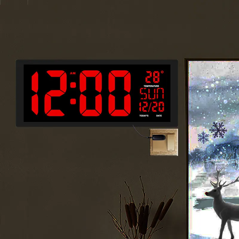  TXL new red LED wall clock Table Clock dual-use Office Decor USB modern design Home large clocks Bi - 32912382400