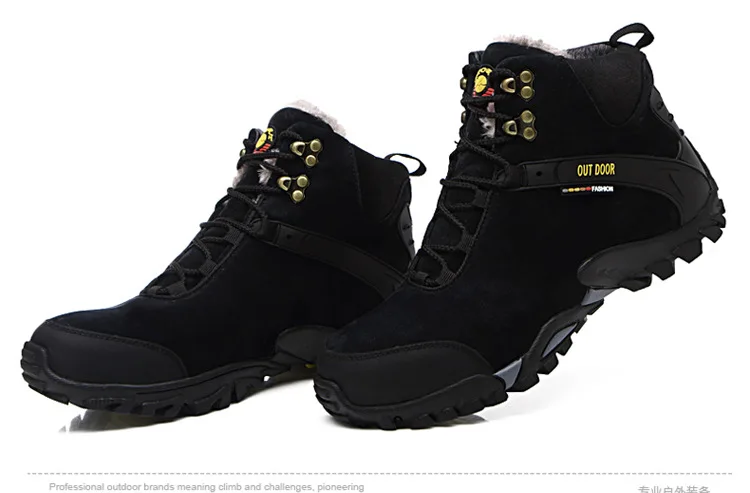 Уличная походная обувь для кемпинга, мужские зимние замшевые кожаные плюшевые альпинистские горные кроссовки, мужские тактические треккинговые зимние ботинки