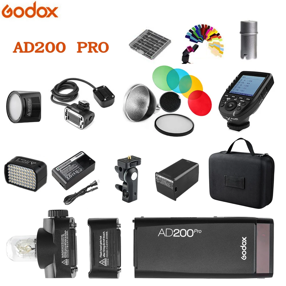 Внешняя вспышка Godox AD200pro 200Ws AD200 PRO карманная для Sony Nikon Canon Fuji TTL HSS 2 4G беспроводная