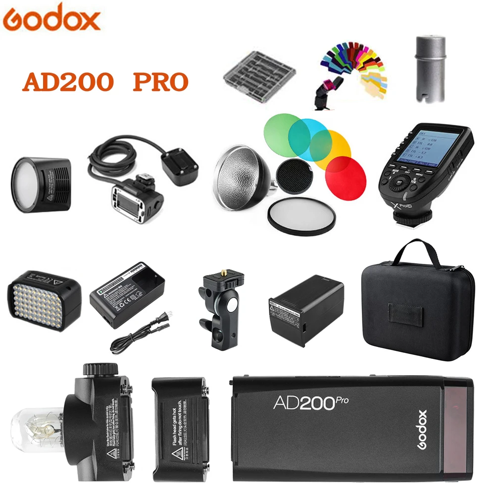 Godox Ad200pro 200ws Outdoor Flash Light Ad200 Pro Pocket Flash Light For Sony Nikon Canon Fuji Ttl Hss 2 4g Wireless X System Flashes Aliexpress
